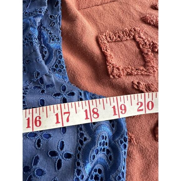 Vintage 60’s Handmade Navy Blue Eyelet Skirt Top Set - Picture 13 of 13